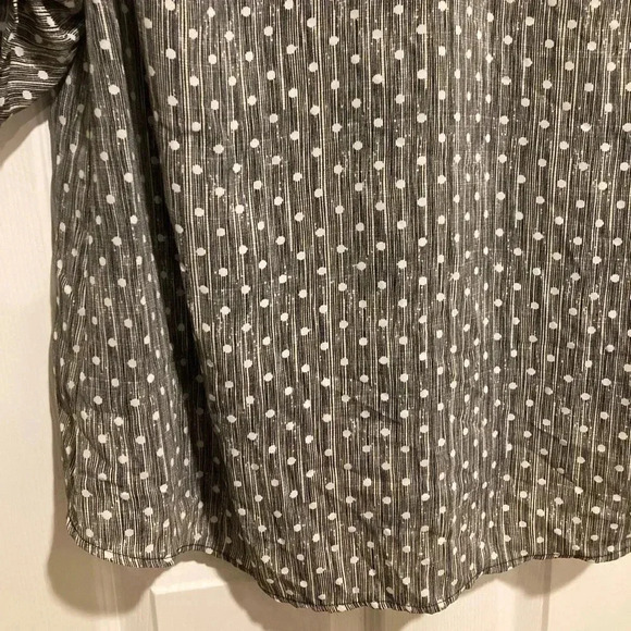 Lush Women’s Lined Mini Dress Grey Polka Dots 3/4 length sleeves Sz. Large - Picture 9 of 9